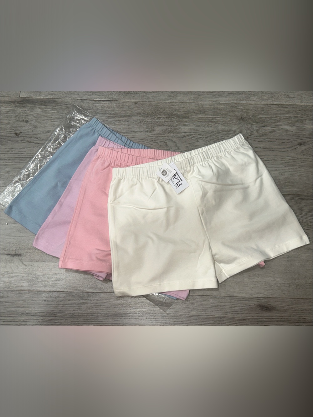 Girls Elastic-Waist Cotton Shorts — Pastel Colors Set of 4 size XL 14 NWT